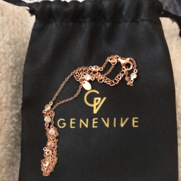 Genevive Jewelry - FINAL PRICE 14K Rose Gold over Sterling Minimalist 
Genevive Necklace